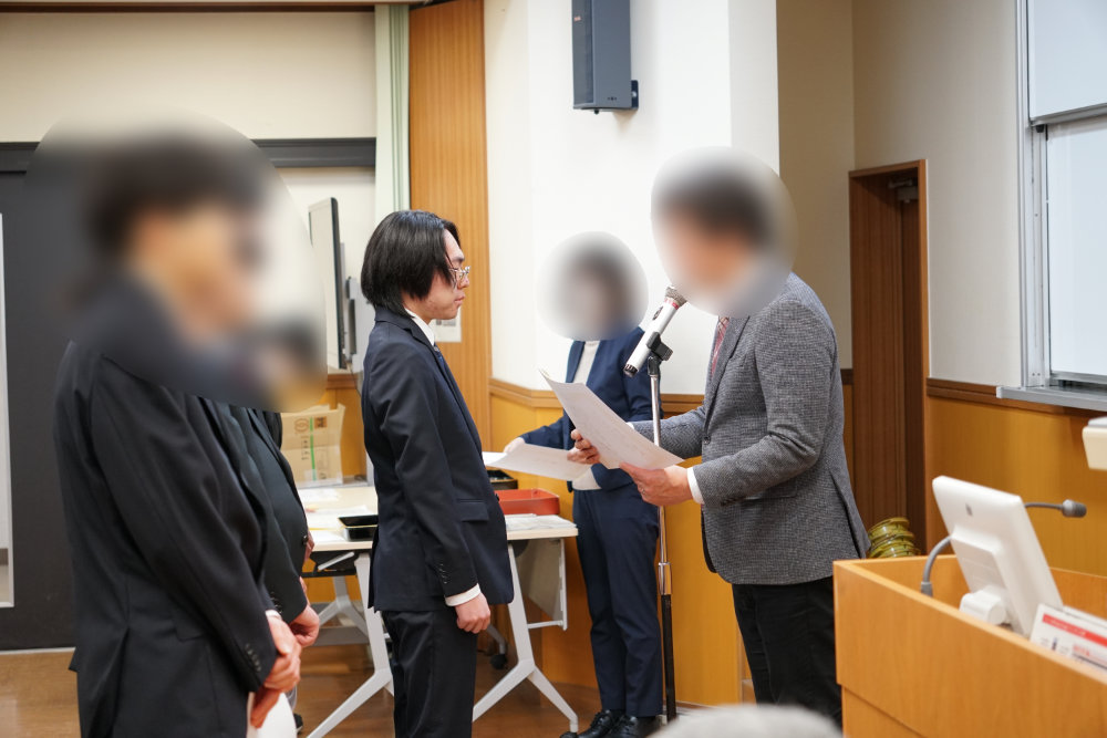 受賞時の谷野宮君の写真